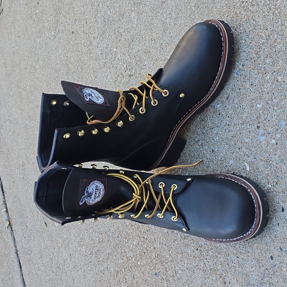 Georgia Boot Men's 8" Black Logger Work Boots Size 11 W